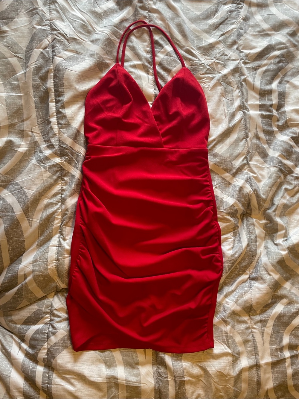 Lulu's Red Spaghetti Strap Bodycon Mini Dress